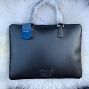 Cole Haan Hamilton grand leather briefcase black